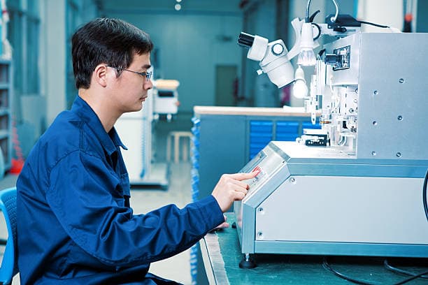 Chip inspection in Echo Components quality lab